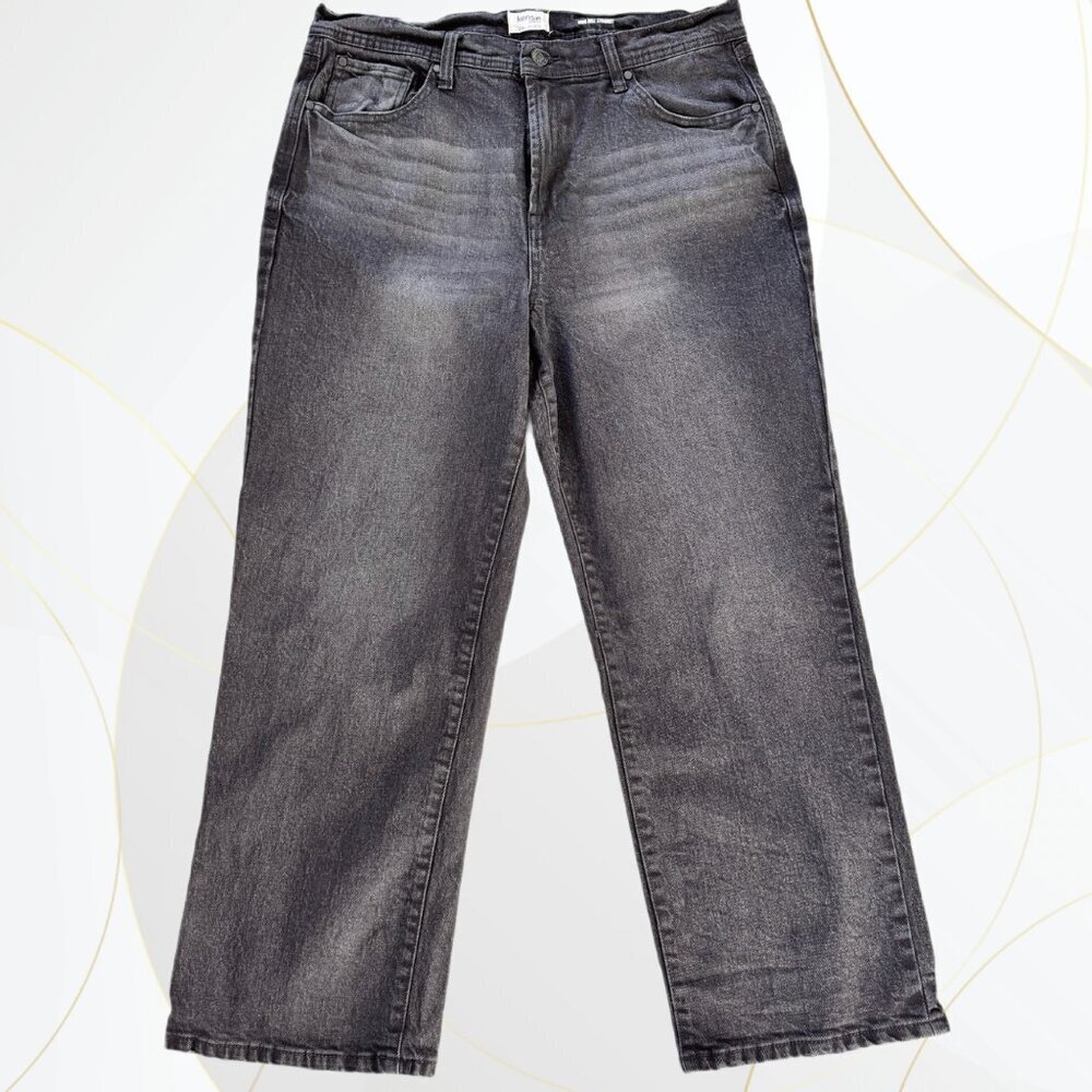 Kensie Mila High Rise Straight Jeans Black